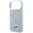 Karl Lagerfeld with Ring Stand 360 Karl & Choupette Heads Pin MagSafe Apple iPhone 18 Pro / 17 Pro grey