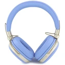 Guess Grained Triangle Gold Logo Bluetooth ENC Over-Ear Headphones Blue