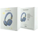 Guess Grained Triangle Gold Logo Bluetooth ENC Over-Ear Headphones Blue