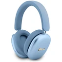 Guess Metallic Effect Metal Script Logo Bluetooth ENC Over-Ear Headphones Blue