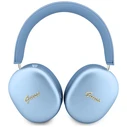 Guess Metallic Effect Metal Script Logo Bluetooth ENC Over-Ear Headphones Blue