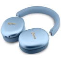 Guess Metallic Effect Metal Script Logo Bluetooth ENC Over-Ear Headphones Blue