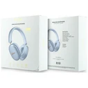 Guess Metallic Effect Metal Script Logo Bluetooth ENC Over-Ear Headphones Blue