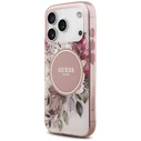 Guess IML Flower & Tonal Circle MagSafe Apple iPhone 18 Pro / 17 Pro pink