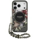 Guess IML Flowers Pearl Strap MagSafe Apple iPhone 18 Pro / 17 Pro black