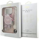 Guess IML Flowers Pearl Strap MagSafe Apple iPhone 18 Pro / 17 Pro pink