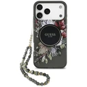 Guess IML Flowers Pearl Strap MagSafe Apple iPhone 18 Pro Max / 17 Pro Max black