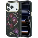 Guess IML Glitter Blossom Roses MagSafe Apple iPhone 18 Pro Max / 17 Pro Max black
