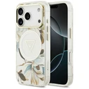 Guess IML Glitter Flowers Triangle MagSafe Apple iPhone 18 Pro Max / 17 Pro Max white