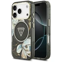 Guess IML Glitter Flowers Triangle MagSafe Apple iPhone 18 Pro Max / 17 Pro Max black