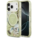Guess IML Glitter Flowers Triangle MagSafe Apple iPhone 18 Pro Max / 17 Pro Max green