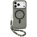 Guess IML Glitter Pearl Strap MagSafe Apple iPhone 18 Pro Max / 17 Pro Max black