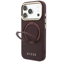 Guess Ring Stand 360 Grained Classic Logo MagSafe Apple iPhone 18 Pro / 17 Pro burgundy