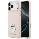 Karl Lagerfeld Silicone Choupette Metal Pin Apple iPhone 18 Pro Max / 17 Pro Max pink