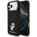 Karl Lagerfeld Silicone Karl&Choupette Metal Pin Apple iPhone 18 Pro Max / 17 Pro Max black