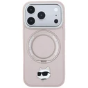 Karl Lagerfeld with Ring Stand 360 Choupette Head Pin MagSafe Apple iPhone 18 Pro / 17 Pro pink