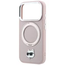 Karl Lagerfeld with Ring Stand 360 Choupette Head Pin MagSafe Apple iPhone 18 Pro / 17 Pro pink