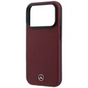 Mercedes Grill Pattern Leather MagSafe Apple iPhone 18 Pro / 17 Pro burgundy