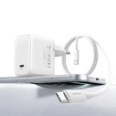 USAMS CC339 T76 45W GaN USB-C Wall Charger + SJ711 USB-C / USB-C 1m White Cable