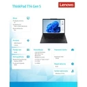 Laptop Lenovo 14" Ultrabook ThinkPad T14 G5 21MC0019PB W11Pro 8840U/16GB/512GB//Black (US Keyboard)