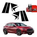 GrizzGlass BodyShield Black Car Pillar Protective Film Infiniti QX30 (2016-2020) [8in1]