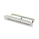 Patch Panel Lanberg 12 Port 1U 10 inch FTP for keystone modules, Gray