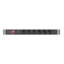 Πολύπριζο Lanberg PDU rack 19 inch 1U 16A 6x230V schuko 2m Black