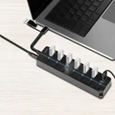 USB Hub Logilink USB3.2 Gen1 7 port on/off switch Black