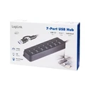 USB Hub Logilink USB3.2 Gen1 7 port on/off switch Black