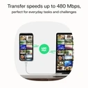Καλώδιο USB Green Cell USB-C PowerStream 100W braid 1,2m Green