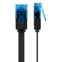 Goobay Flat U/UTP Cat.6a (Gigabit) Καλώδιο Δικτύου Ethernet 0.5m Μαύρο 96301
