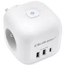 Πολύπριζο Qoltec Power cube 6in1 extension cord 3xAC USB
