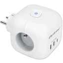 Πολύπριζο Qoltec Power cube 6in1 extension cord 3xAC USB