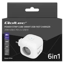 Πολύπριζο Qoltec Power cube 6in1 extension cord 3xAC USB