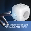 Πολύπριζο Qoltec Power cube 6in1 3x AC 2x USB 1x USB-C PD 20W