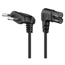 Καλώδιο Τροφοδοσίας Goobay Euro 97346, γωνιακό, 2x0.75 mm², 1m, μαύρο
