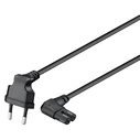 Καλώδιο Τροφοδοσίας Goobay Euro 97346, γωνιακό, 2x0.75 mm², 1m, μαύρο