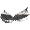 Single Cotton/Polycotton Hammock 200 x 100 cm Grey with Fringes (Campus by Velco)