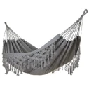 Double Cotton Hammock 200 x 150 cm - Gray with Tassel Lace (Velco)