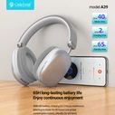 Headphones Celebrat A39, ασύρματα & ενσύρματα, micro SD, 40mm, 400mAh, Μαύρα