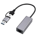 Αντάπτορας Δικτύου USB Cablexpert USB3.1+TYPEC GIGABIT SPACE Grey
