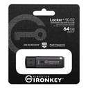 Kingston USB flash drive IronKey Locker Plus 50 G2 64 GB black