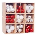 Χριστουγεννιάτικες Μπάλες Artezan 3cm Κόκκινο/Λευκό/Ασημί 99τμχ/Χαρτοκιβώτιο