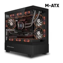 ARMAGGEDDON Κουτί Υπολογιστή RGB M ATX Dual Chamber Gaming Case Aquaron Duplex Pro Black