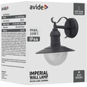Εξωτερικό Φωτιστικό Avide Τοίχου Imperial 1xE27 IP44 Ανθρακί