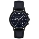 Ανδρικό Ρολόι Armani Ar2481 (43mm) Δερμάτινο Λουράκι Μαύρο