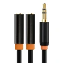 Cabletime καλώδιο ήχου 3.5mm σε 2x 3.5mm CT-AV309-P12G, 20cm, μαύρο