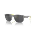 Armani Exchange Men's Sunglasses AX4135S 81806G – Matte Grey Frame, Grey Mirror Lenses (59/17/145 mm)