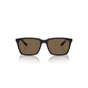 Armani Exchange Men's Sunglasses AX4138S 807873 — Black Acetate Frame, Brown Lenses, Size 57/17/145 mm, Category 3 (100% UV)