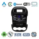 VenCore 3236-10005-0591B - 9" Android 15 PX5S Octa-Core 2GB/32GB IPS Multimedia Car Head Unit with Front Panel, CarPlay, Android Auto and 360° Camera Support for Ford Ranger 2012-2016 – Black